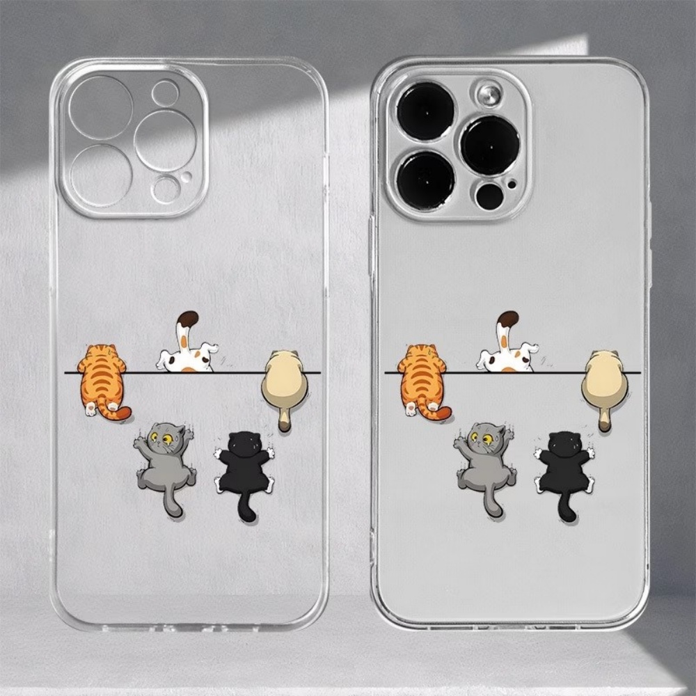 Apple Iphone 16 - 5匹のかわいい猫柄のスマホケース iPhone 11 12 13 14