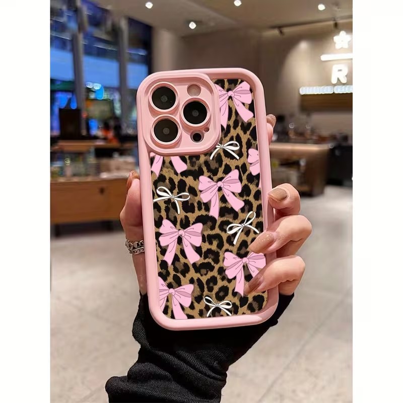 Apple Iphone 16 - レオパード柄リボン付きスマホケース iPhone 18 17 16 15