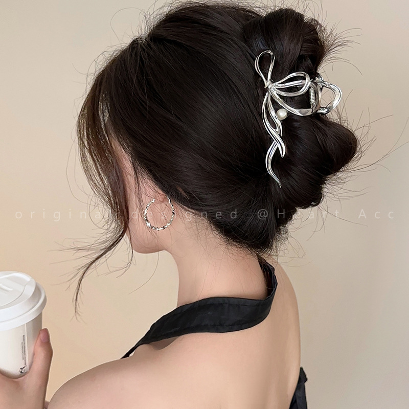 3.9インチの軽量高級メタルヘアクロウ、韓国風リボン付きシャ - Luxury Lifestyle Hair のレビューと価格