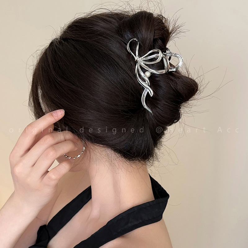 3.9インチの軽量高級メタルヘアクロウ、韓国風リボン付きシャ - Luxury Lifestyle Hair のレビューと価格