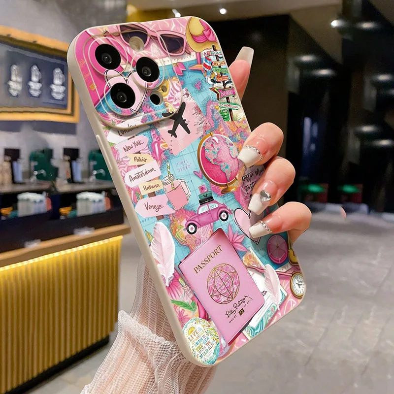 旅行機プリントマットアンチドロップスマホケース iPhone - Apple Iphone 16 のレビューと価格