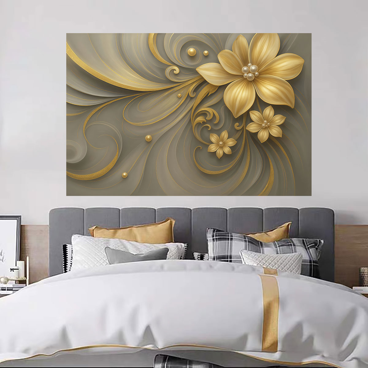 1pc ライト高級ゴールドフラワーパールレリーフ円形フラット - Luxury Lifestyle Furniture のレビューと価格