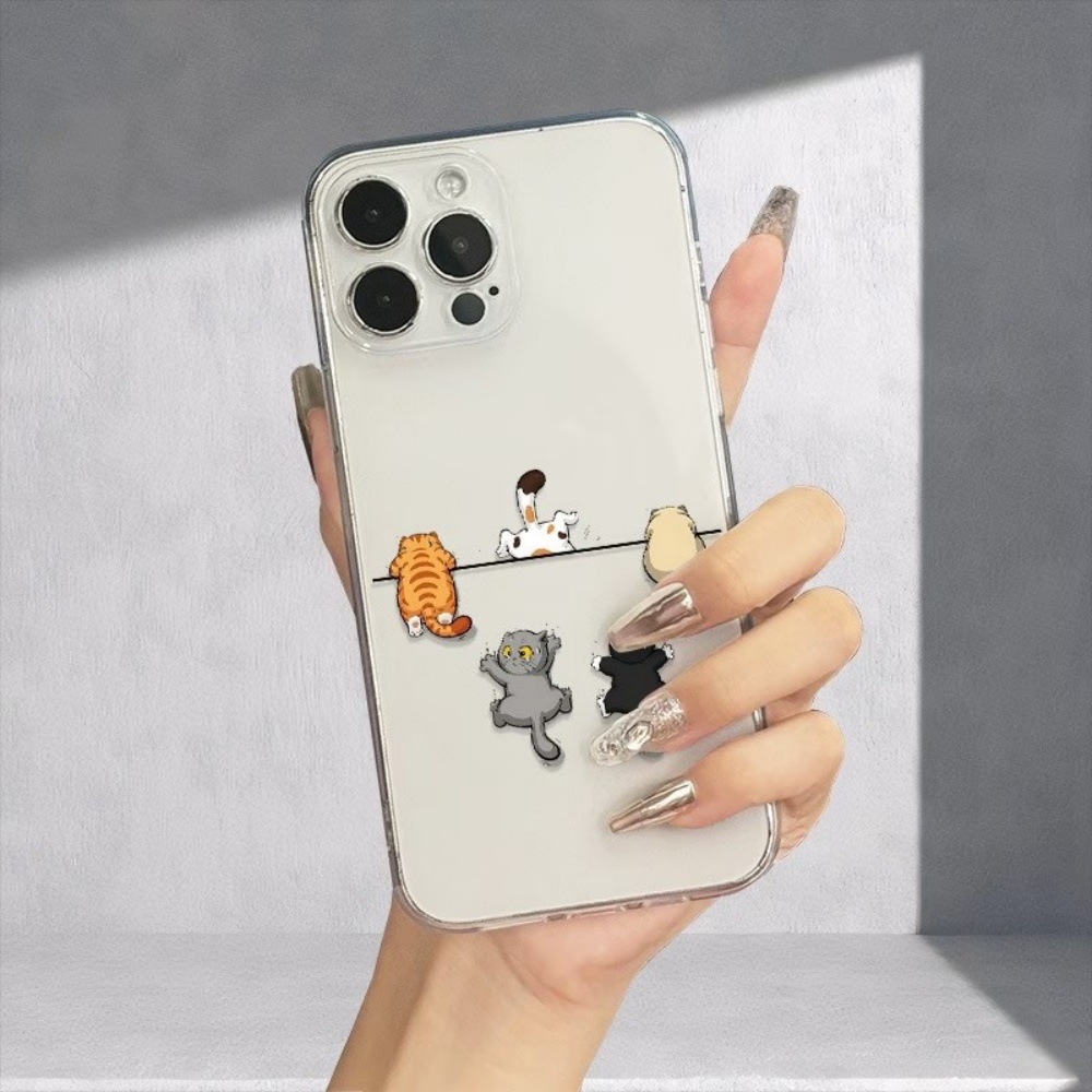 5匹のかわいい猫柄のスマホケース iPhone 11 12  - Apple Iphone 16 のレビューと価格