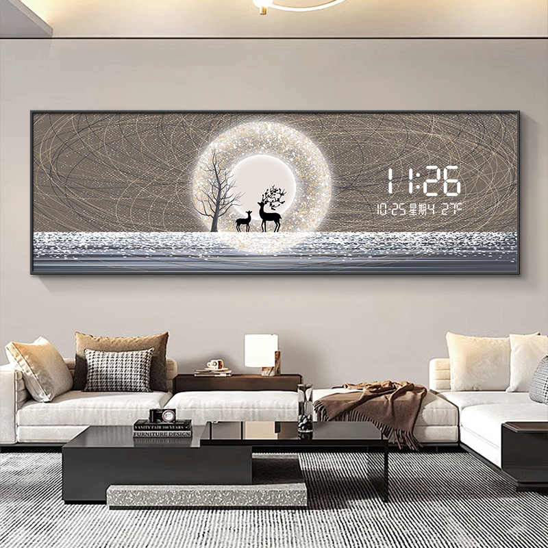ライトラグジュアリー エルク リビングルーム装飾画 電子時計 - Luxury Lifestyle Background のレビューと価格