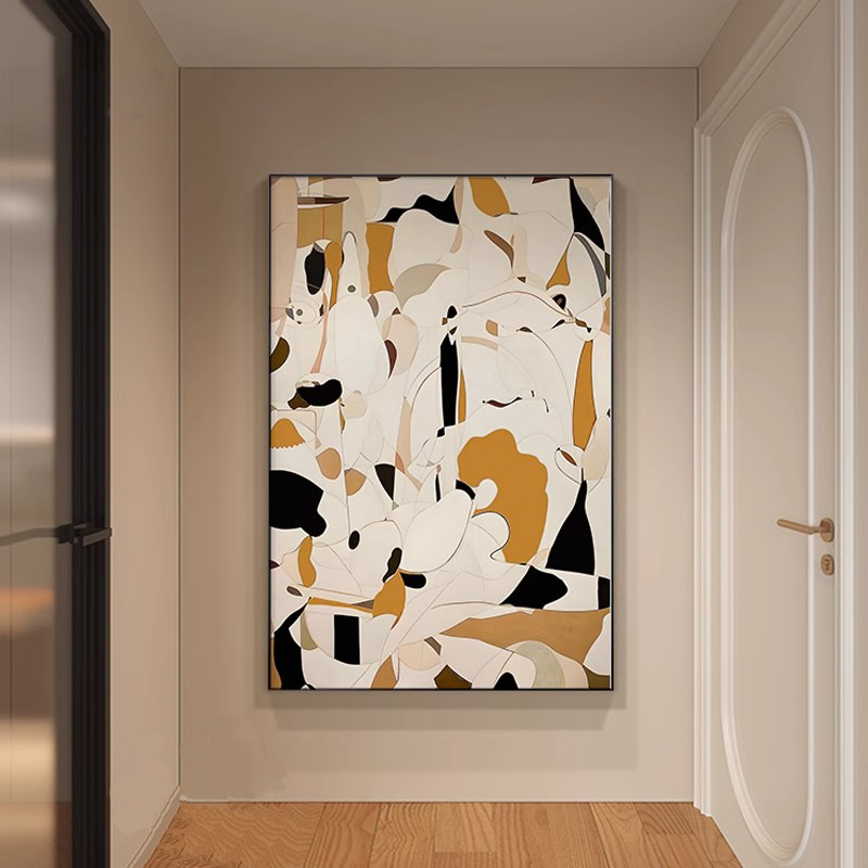クリームスタイルの抽象画、リビングルーム用大型装飾画、高級感 - Luxury Lifestyle Background のレビューと価格