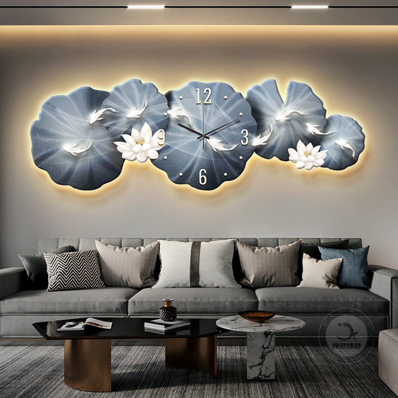 大型中国風高級壁掛け時計ポストモダン省スペースアートウォール - Luxury Lifestyle Furniture のレビューと価格